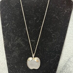 Vintage Frosted Glass Apple Necklace